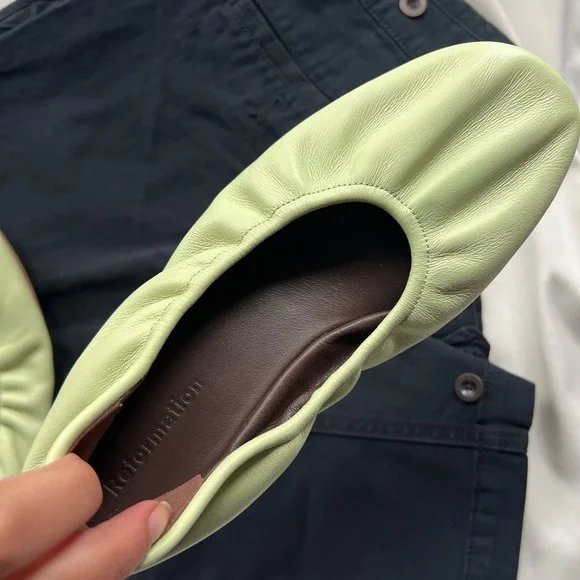 REFORMATION GREEN BUFFY RUCHED BELLET FLAT ✨🩰 - Picture 5 of 6